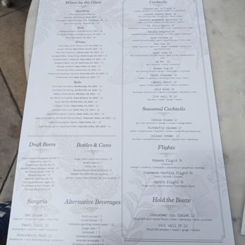 Queenstown Village - Full drinks menu April 2025 - Burgers Near Me - La Jolla, California