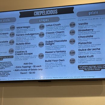 Crêpelicious - Menu #2 - Desserts Near Me - Missouri City, Texas