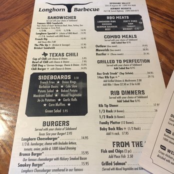 Longhorn Barbecue - Menu - Barbeque Near Me - Spokane, Washington