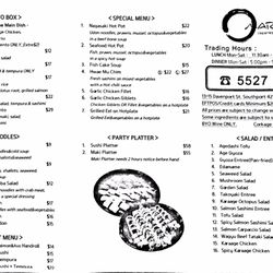 Maruya Restaurant - Menu
