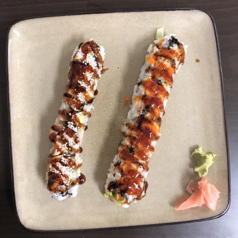 River Sushi - two pieces of sushi on a plate - Sushi Bars Near Me - Red Wing, Minnesota River Sushi - two pieces of sushi on a plate - Sushi Bars Near Me - Red Wing, Minnesota