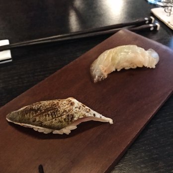 Hinata - Nigiri #7/8 - hirame (flounder) and ayu (sweet fish) - Sushi Bars Near Me - San Francisco, California