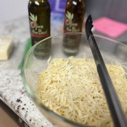 Olive the Best - Angel hair pasta with lemon oil , Sicilian white balsamic and fresh grated Parmesan cheese