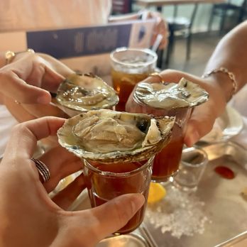 Morgan River Grill - Oyster shots - Seafood Near Me - Saint Helena Island, South Carolina Morgan River Grill - Oyster shots - Seafood Near Me - Saint Helena Island, South Carolina