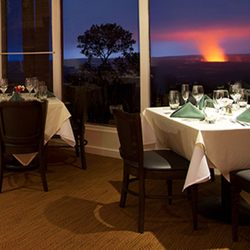 Essential Hawaii Tours - Enjoy a deluxe 3-course dinner at "The Rim" restaurant inside the Volcano House on you "Explore the Night Volcano" tour.