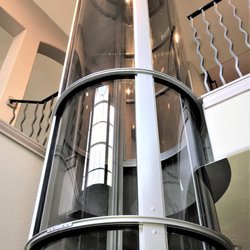 Home Elevators of Austin - Pneumatic elevator installed in a 2-story foyer.