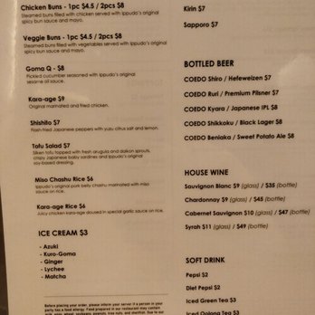 Ippudo San Francisco - Menu 2/1/18 - Ramen Near Me - San Francisco, California