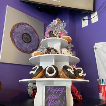 Purple Glaze Donuts - holiday display - Donuts Near Me - Asbury Park, New Jersey