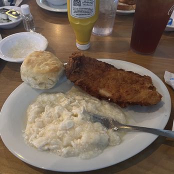 Big Ed's Garner - Fried Catfish with two egg white scrambled, grits and buttermilk biscuits. - Breakfast & Brunch Near Me - Garner, North Carolina Big Ed's Garner - Fried Catfish with two egg white scrambled, grits and buttermilk biscuits. - Breakfast & Brunch Near Me - Garner, North Carolina