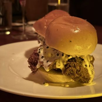 Somerville - Fried Chicken & Caviar Sliders, one of the menus highlights. - Steakhouses Near Me - Los Angeles, California Somerville - Fried Chicken & Caviar Sliders, one of the menus highlights. - Steakhouses Near Me - Los Angeles, California