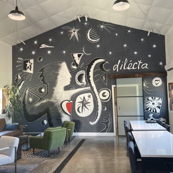 Dilecta Wines - a blackboard mural in the tasting room - Wine Tasting Room Near Me - Paso Robles, California Dilecta Wines - a blackboard mural in the tasting room - Wine Tasting Room Near Me - Paso Robles, California