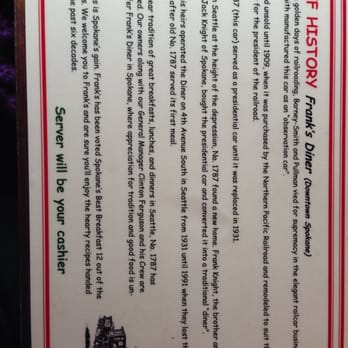 Frank's Diner - Frank's Diner story - Diners Near Me - Spokane, Washington