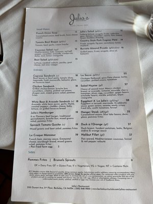 Menu photo 3 Julia's Restaurant Berkeley, CA
