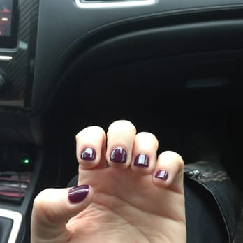 Q Nails - Dark purple.. But look at that shine! - Nail Salons Near Me - Hilliard, Ohio