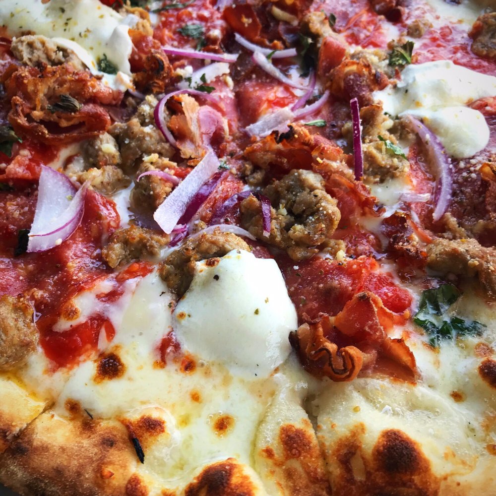 V Pizza - Carnivora pizza - this picture is all you need to know. Get it!! - Pizza Near Me - Cary, North Carolina V Pizza - Carnivora pizza - this picture is all you need to know. Get it!! - Pizza Near Me - Cary, North Carolina