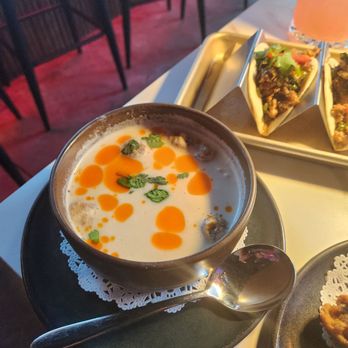 B.O.T - Tom Kha Coconut Soup & chicken basil tacos - Salad Near Me - Atlanta, Georgia