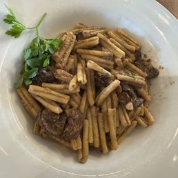 Funghi (mushroom) sauce over gluten free pasta Funghi (mushroom) sauce over gluten free pasta