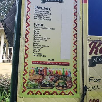 Rojas Mexican Food - Menu - Food Trucks Near Me - Santa Clara, California