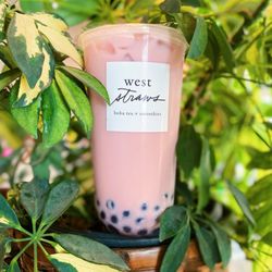 West Straw's Boba Tea - Berry Hibiscus Milk Tea!