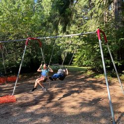 Seaquest State Park - Swings on playground side of Seaquest