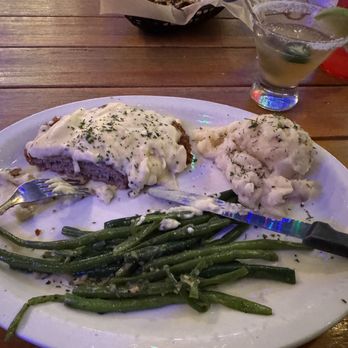 Ivar's River Pub - Chicken fried steak, green beans, mashed potatoes, and a Mexican martini - American Near Me - San Marcos, Texas Ivar's River Pub - Chicken fried steak, green beans, mashed potatoes, and a Mexican martini - American Near Me - San Marcos, Texas