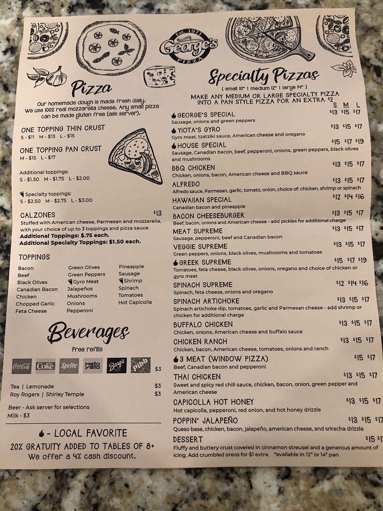 Food from George's Pizza