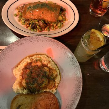 Bosscat Kitchen & Libations - CAROLINA BARBECUE SALMON and SHRIMP AND GRITS. - Bars Near Me - Orange, California Bosscat Kitchen & Libations - CAROLINA BARBECUE SALMON and SHRIMP AND GRITS. - Bars Near Me - Orange, California