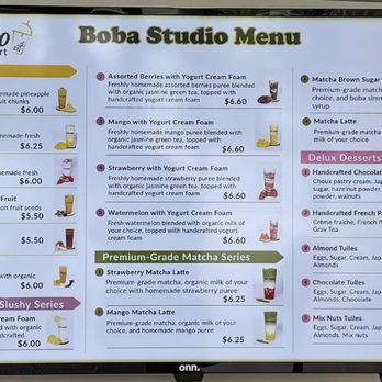Boba Studio - Menu - Coffee & Tea Near Me - Walnut Creek, California