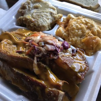 Neicys BBQ - Rib dinner, dressing and Mac & cheese. - Barbeque Near Me - Columbus, Georgia