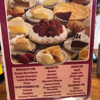 Anna Miller's - Here's a list of the pies they offer at .99 cents with your meal. - Bakeries Near Me - Aiea, Hawaii Anna Miller's - Here's a list of the pies they offer at .99 cents with your meal. - Bakeries Near Me - Aiea, Hawaii