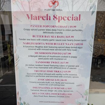 Mantra India - Mar 2025 specials - Indian Near Me - Mountain View, California