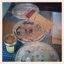 Winterberry Farm - Blueberry & strawberry pies. Pickled fiddleheads. Turkey pot pie.