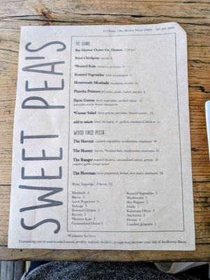 Menu photo 2 Sweet Pea's Cafe Bar Harbor, ME