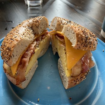 Ramblin' Joe's Coffee - Bacon Egg and Cheese on an Everything bagel - Coffee & Tea Near Me - Nashville, Tennessee