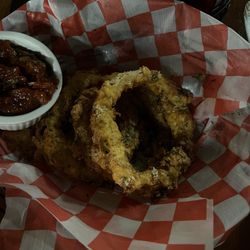 Crossfire Steakhouse & Cantina - Onion ring appetizer.