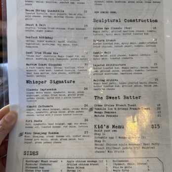 Whisper - Menu - Breakfast & Brunch Near Me - San Mateo, California Whisper - Menu - Breakfast & Brunch Near Me - San Mateo, California