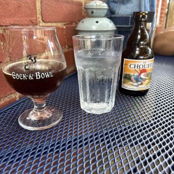 Cock and Bowl - Mc Chouffe Beer and their beer glass - Belgian Near Me - Occoquan, Virginia Cock and Bowl - Mc Chouffe Beer and their beer glass - Belgian Near Me - Occoquan, Virginia