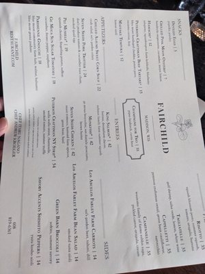 Menu photo 7 Fairchild Madison, WI