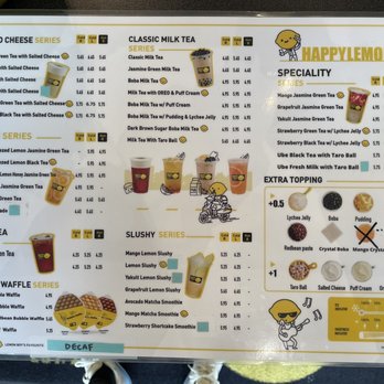 Happy Lemon - Menu - Bubble Tea Near Me - Tigard, Oregon Happy Lemon - Menu - Bubble Tea Near Me - Tigard, Oregon