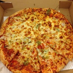 Primo's Pizza - Large Regular cheese pizza with green peppers and onions