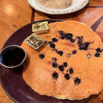 Magpie Coffeehouse - Plate sized pancake with butter and syrup on the side - Coffee & Tea Near Me - Decorah, Iowa Magpie Coffeehouse - Plate sized pancake with butter and syrup on the side - Coffee & Tea Near Me - Decorah, Iowa