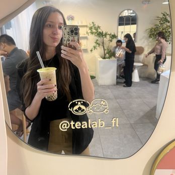 Tea Lab - Original milk tea with boba - was under $7 total - Bubble Tea Near Me - Plantation, Florida