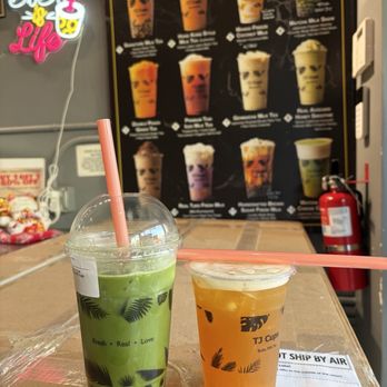 TJ Cups - Matcha ice cream float and passion fruit tea - Bubble Tea Near Me - San Francisco, California TJ Cups - Matcha ice cream float and passion fruit tea - Bubble Tea Near Me - San Francisco, California