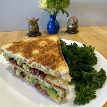 Spacecat V-stro - The berrycado grilled cheeze with garlic greens - Comfort Food Near Me - Ferndale, Michigan