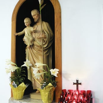 St John Bosco Catholic Church - St. Joseph and Christ Child statue on side of the altar. - Churches Near Me - Modesto, California St John Bosco Catholic Church - St. Joseph and Christ Child statue on side of the altar. - Churches Near Me - Modesto, California