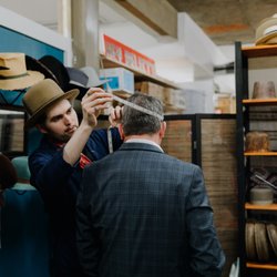 The Mill - Blakesby Hat's Blake Canham-Bennett at work in his studio. Photo: Daniel Marks.