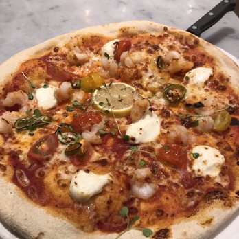Pappa Roma Pizzeria - I had the new pizza option with shrimp and yellow and red tomatoes with fresh mozzarella - Italian Near Me - London, XGL Pappa Roma Pizzeria - I had the new pizza option with shrimp and yellow and red tomatoes with fresh mozzarella - Italian Near Me - London, XGL