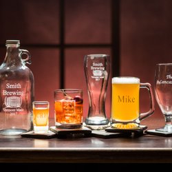 Carved Solutions - USA Made, personalized glassware makes the perfect gift for any guy in your life.