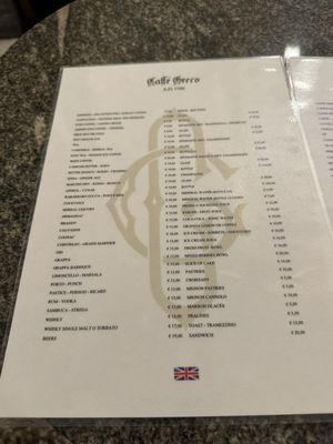 Menu photo 1 Antico Caffè Greco Rome, RM