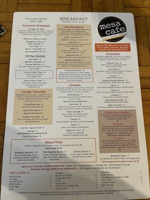 Menu photo 1 Mesa Cafe Santa Barbara, CA Menu photo 1 Mesa Cafe Santa Barbara, CA